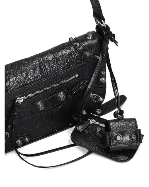 Balenciaga Black Textured Leather Shoulder Bag