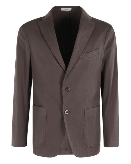 Boglioli Brown Single-Breasted Blazer for men