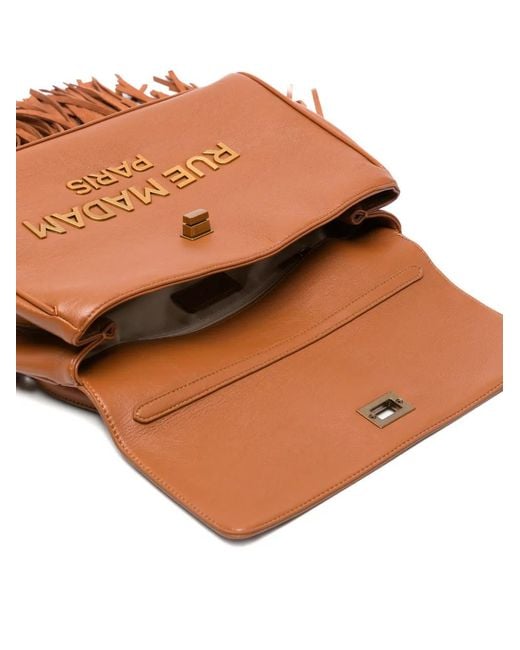 RUE MADAM PARIS Brown Les Jours Fringe-Trimmed Tote Bag