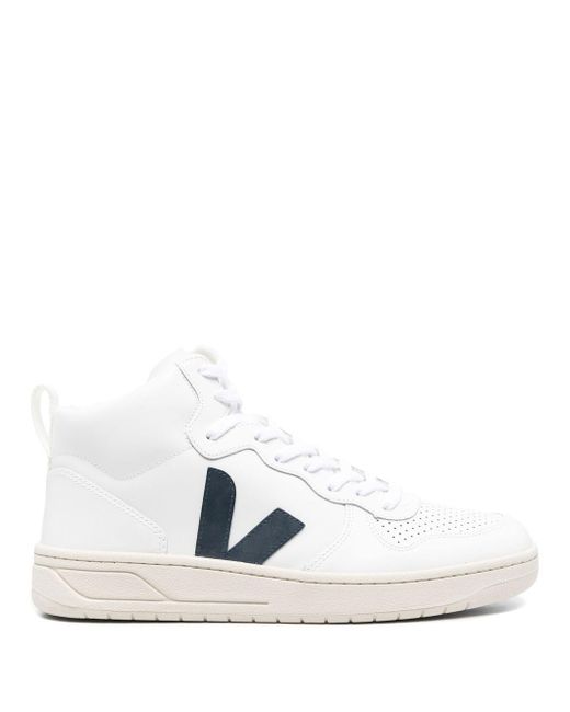 Veja Leather V15 Hightop Sneakers in White for Men Lyst