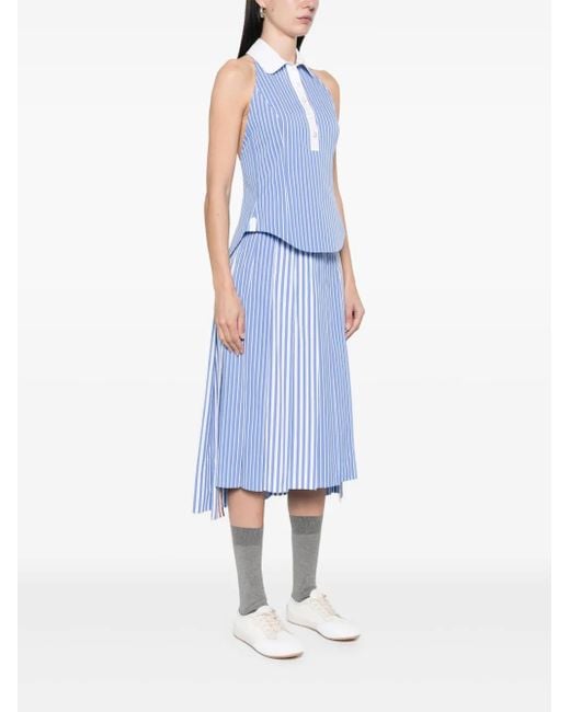 Thom Browne Blue Pinstriped Halter Top