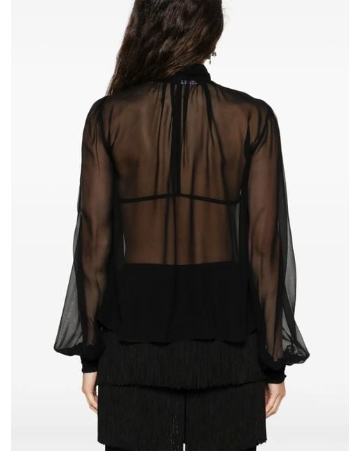 Haut À Manches Longues Et Empiècements À Nouer retroféte en coloris Black