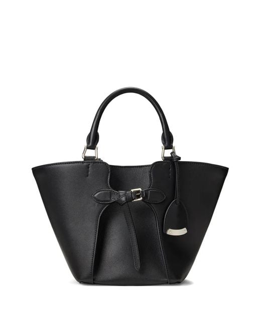 Ralph Lauren Black Mini Sac Cabas Ralph En Cuir De Veau