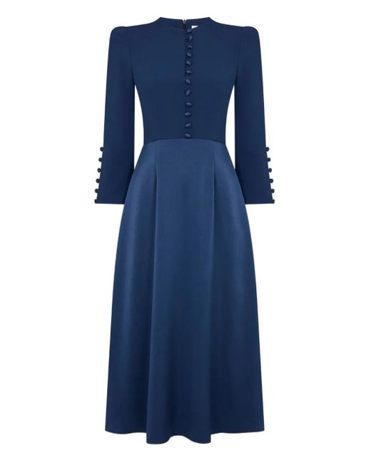 Robe Mi-Longue Whitney À Boutons Décoratifs Jane en coloris Blue