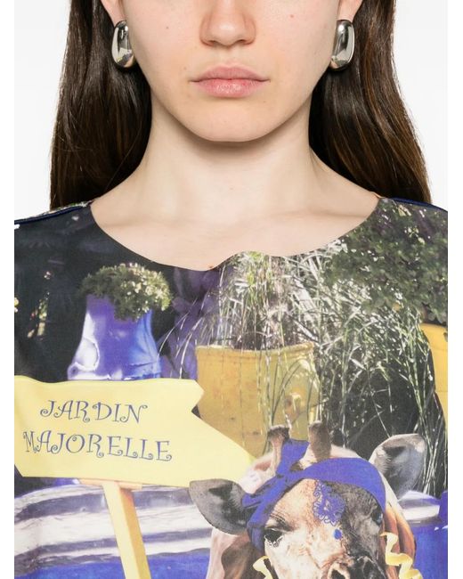 The Artistylist Blue Jarden Scuba Graphic-Print Top