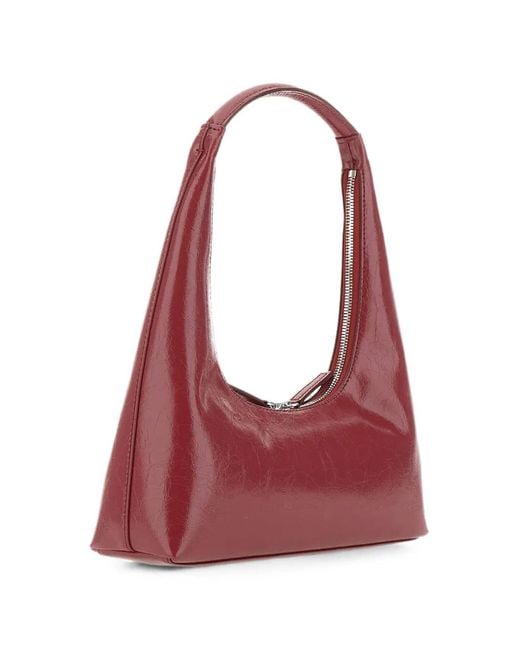 MARGE SHERWOOD Red Hobo Crinkled Leather Shoulder Bag