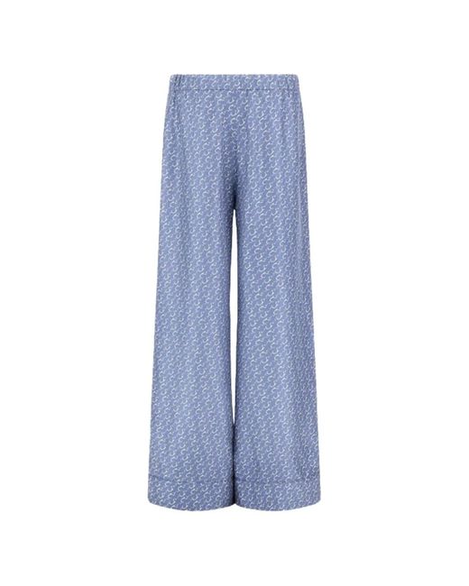 Herno Blue Drawstring Patterned Trousers