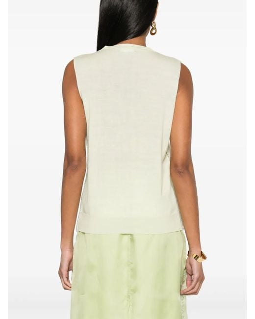 Fabiana Filippi Natural Sleeveless Knitted Top