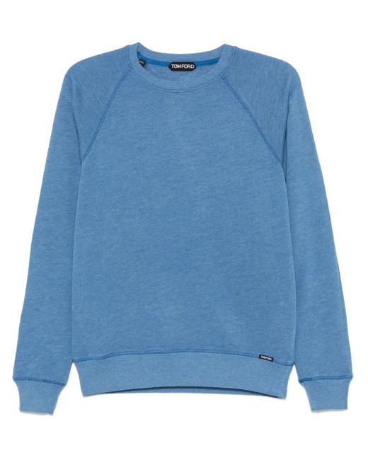 Tom Ford Sweater Met Logopatch in het Blue voor heren
