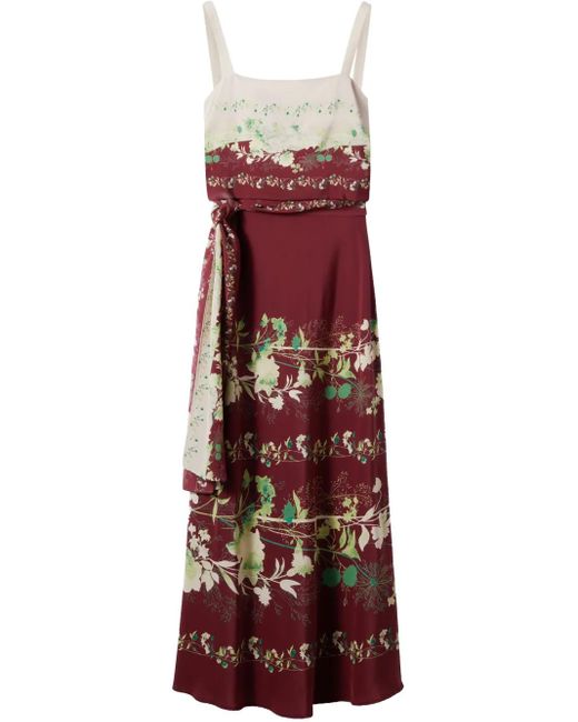 LaDoubleJ Red Slip-Around Midi Dress