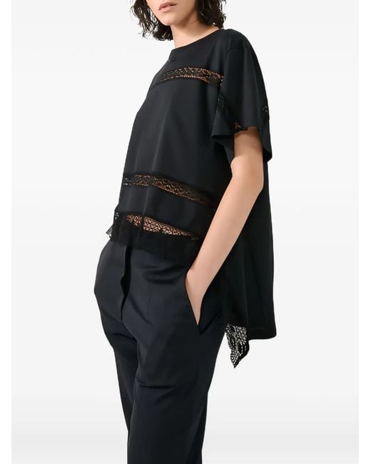 Barbara Bui Black Lace T-Shirt