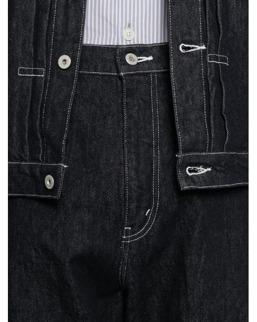 Comme des Garçons Blue Contrast-Stitch Wide-Leg Jeans for men