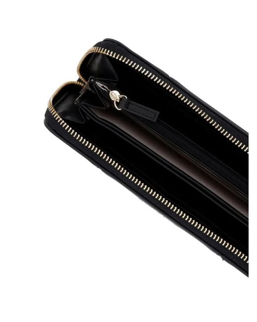 Twinset Black Logo-Plaque Panelled Wallet