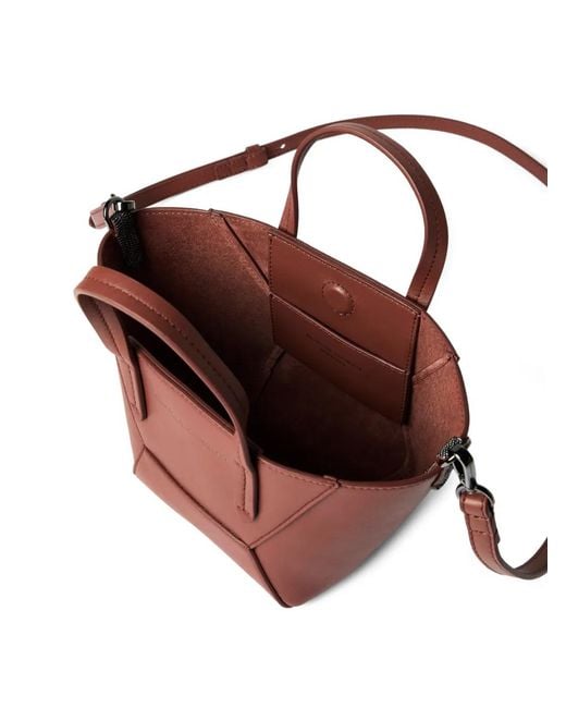 Brunello Cucinelli Pink Mini Bc Duo Monili-Detail Leather Tote Bag