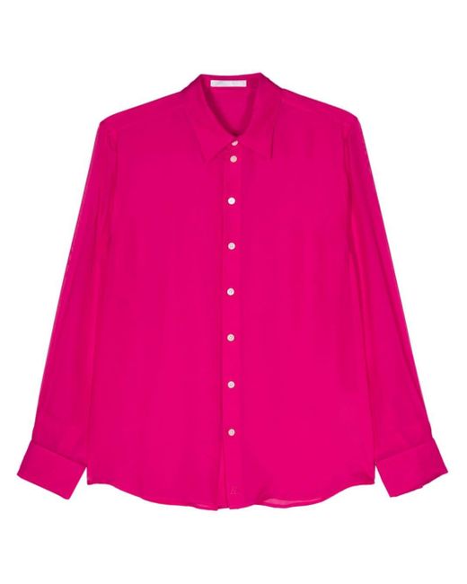 Helmut Lang Pink Long-sleeve Silk Shirt