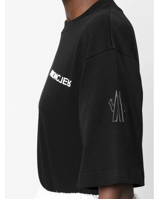 Moncler Black Mountain Logo-Print Cotton T-Shirt