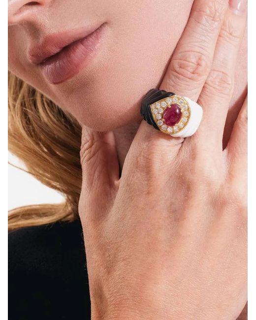 Andreoli White Ruby And Diamond Earrings