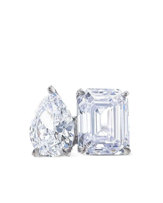 Fantasia by Deserio 14K Toi Et Moi Cubic Zirconia Ring in White