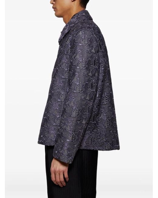 Casella Meyer Gray Embroidered Jacket for men