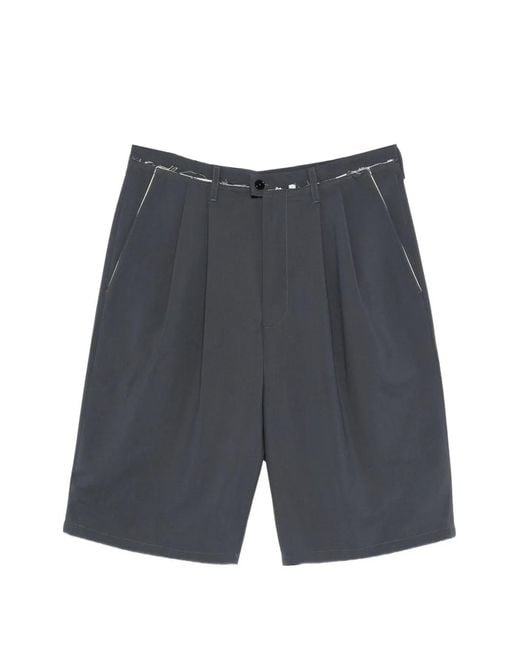 Camiel Fortgens Gray Pleated Seam Shorts