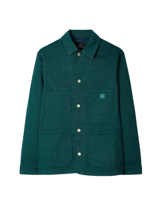Paul Smith Green Lofo-Patch Pocket Shirt Jacket for men