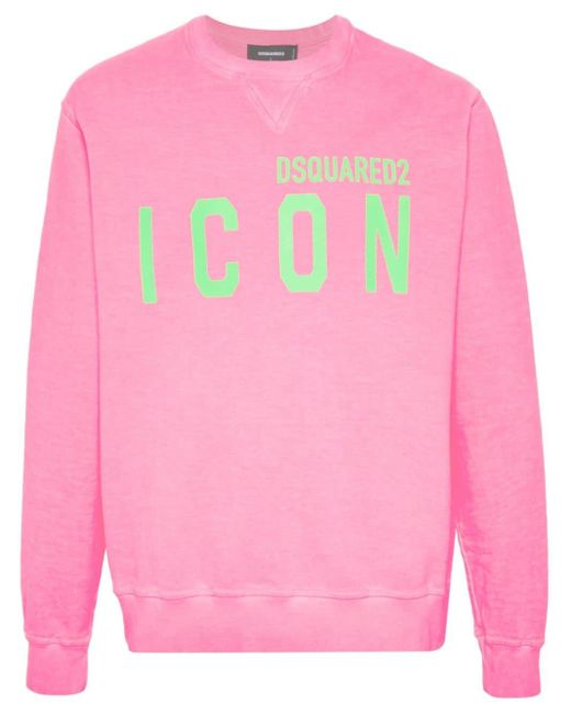 Sweat en coton à logo imprimé DSquared² pour homme en coloris Pink