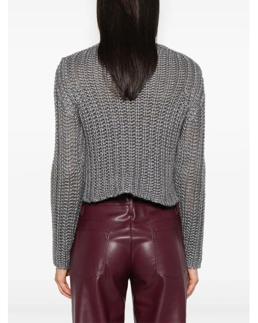Forte_forte Gray Open-Knit Sweater