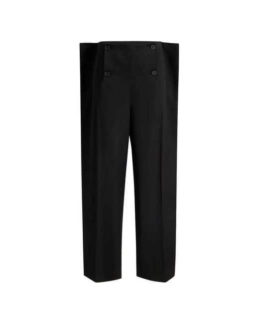 Khaite Black Buttons Front Trousers