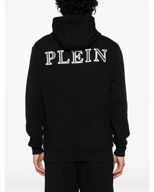 Philipp Plein Black Hoodie Sweatshirt Ls Iconic Plein for men