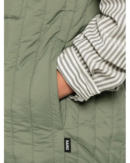 Rains Green Curved-Zip Shoulder Bag for men