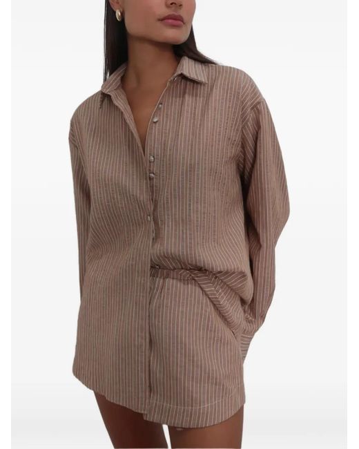 Taylor Brown Striped Elasticated Shorts