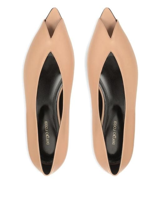 Sergio Rossi Natural Beak Open-Toe Pumps
