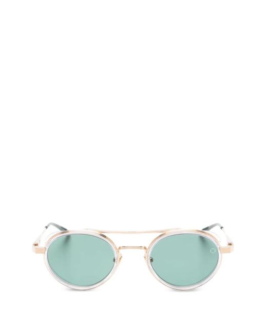 Akoni Green Oval Frame Sunglasses