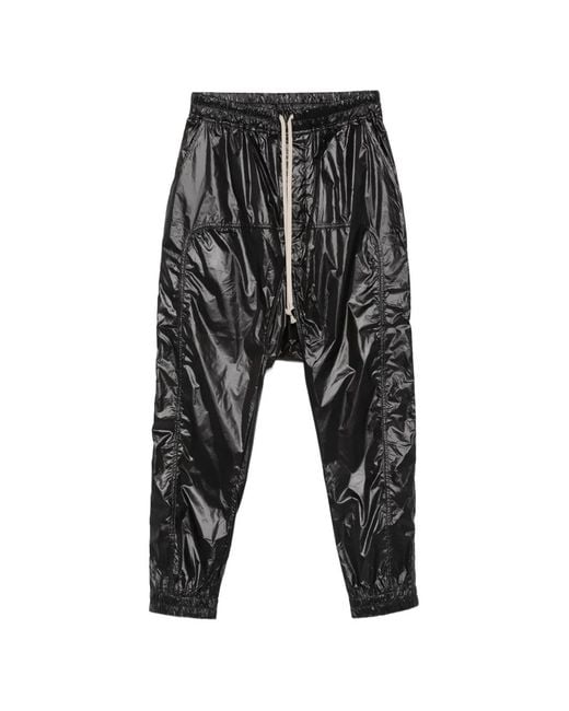Rick Owens Black Prisoner Drawstring Trousers for men