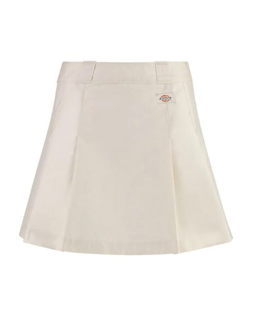 Dickies White Pleated Mini Skirt