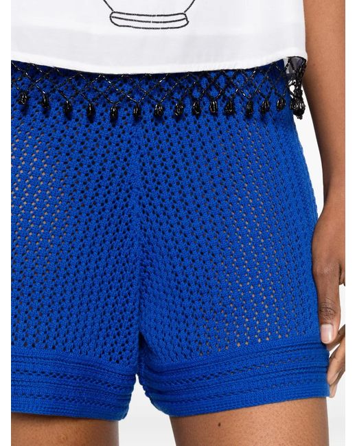 Bompard Blue Crocheted Shorts