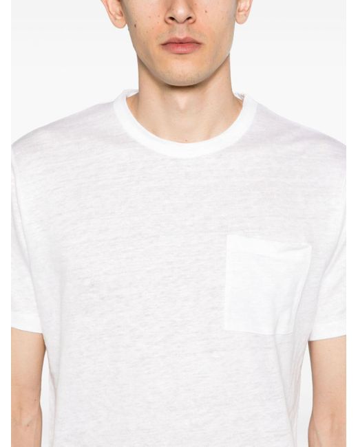 Mc2 Saint Barth Gemêleerd Linnen T-shirt in het White voor heren