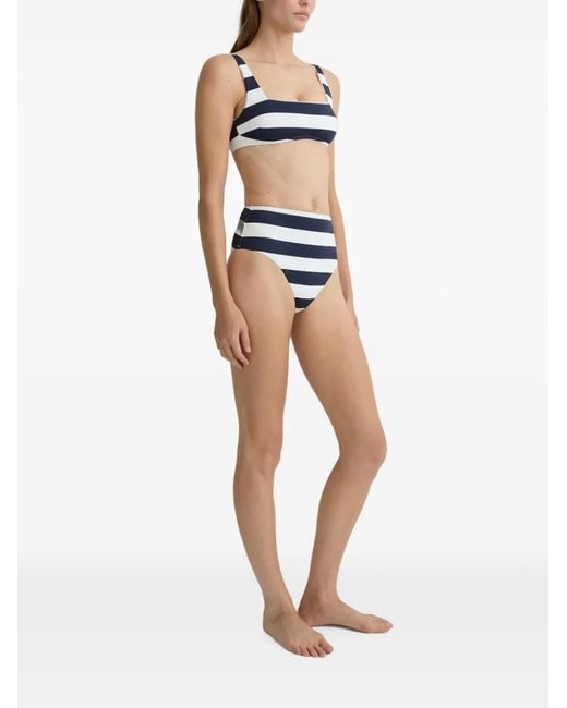 Bondi Born Blue Aria Striped Bikini Top
