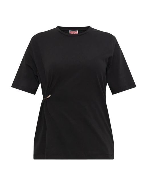 KENZO Black Safety-Pin Detail T-Shirt
