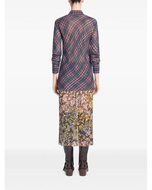 Dries Van Noten Purple Fitted Lurex Shirt