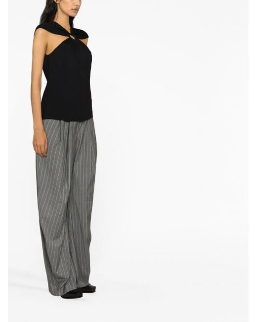 Stella McCartney Black Ring-Hardware Cold-Shoulder T-Shirt