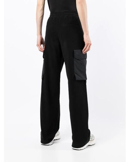 Iceberg Black Side Cargo-Pocket Trousers for men