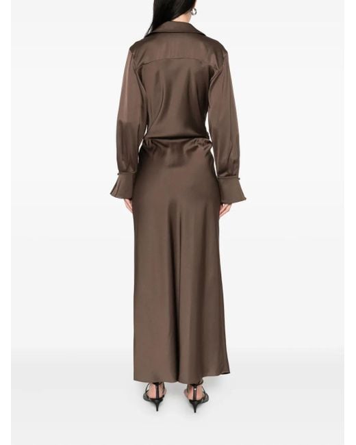 Jonathan Simkhai Brown Wrap-Front Maxi Dress
