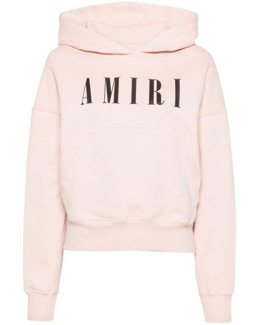 Amiri Pink Logo-print Cotton Hoodie