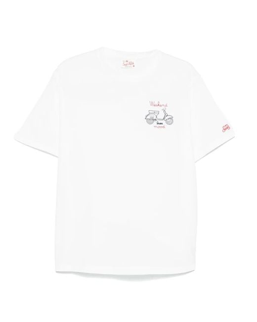メンズ Mc2 Saint Barth Vespa Weekend Tシャツ White