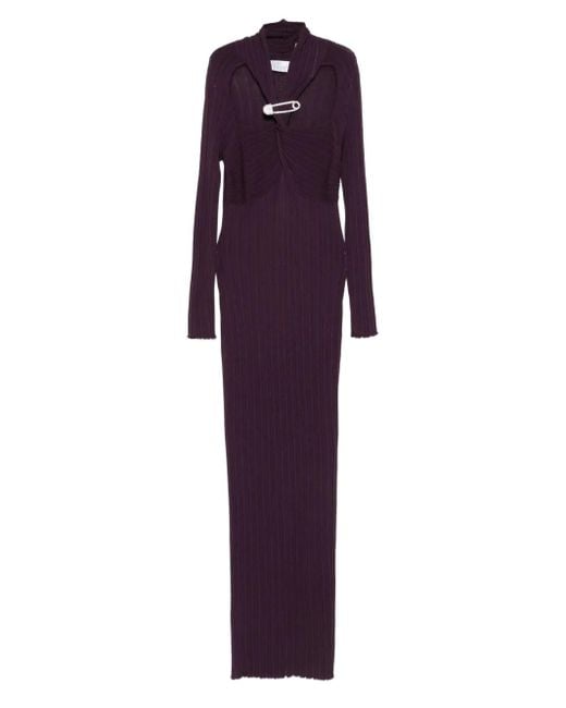 Vestido largo con detalle de imperdible GIUSEPPE DI MORABITO de color Purple