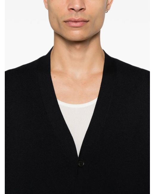 Diana Studio Black V-Neck Button-Up Cardigan for men
