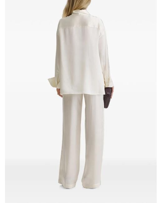 CuAnna White Silk Pajamas