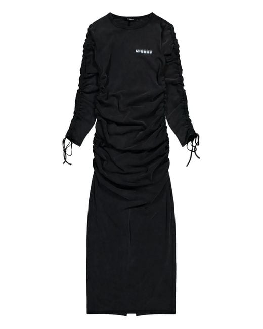 M I S B H V Black Community Gathered Maxi Dress