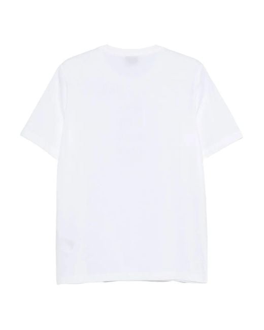 Paul Smith White Multi-Stripe Cotton T-Shirt for men